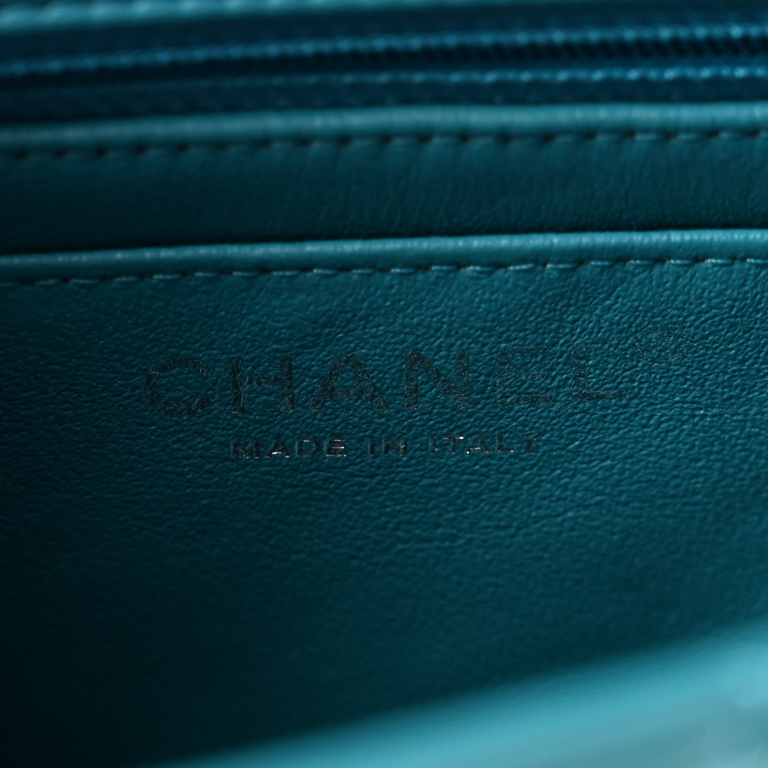 Patent Quilted Mini Rectangular Flap Turquoise