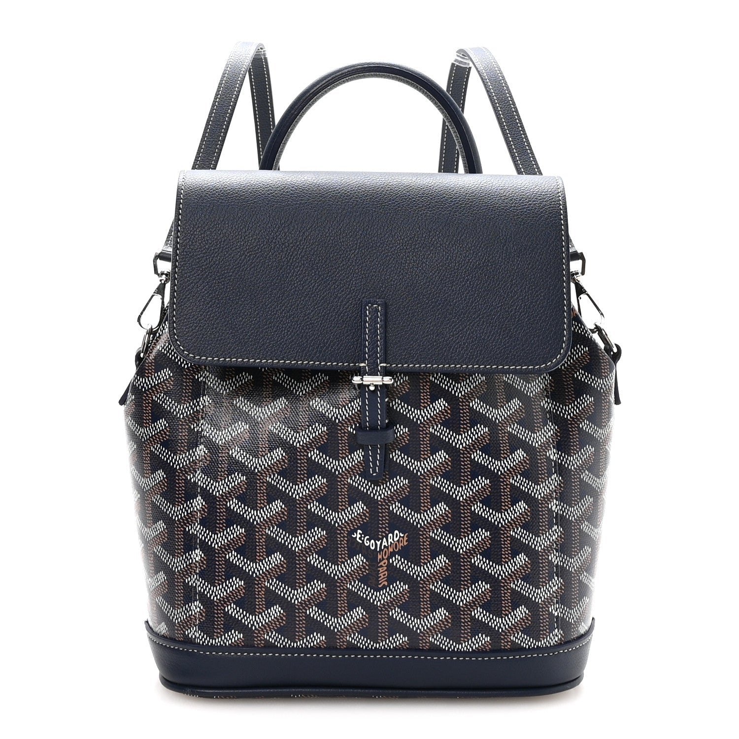 Goyardine Calfskin Mini Alpin Backpack Navy