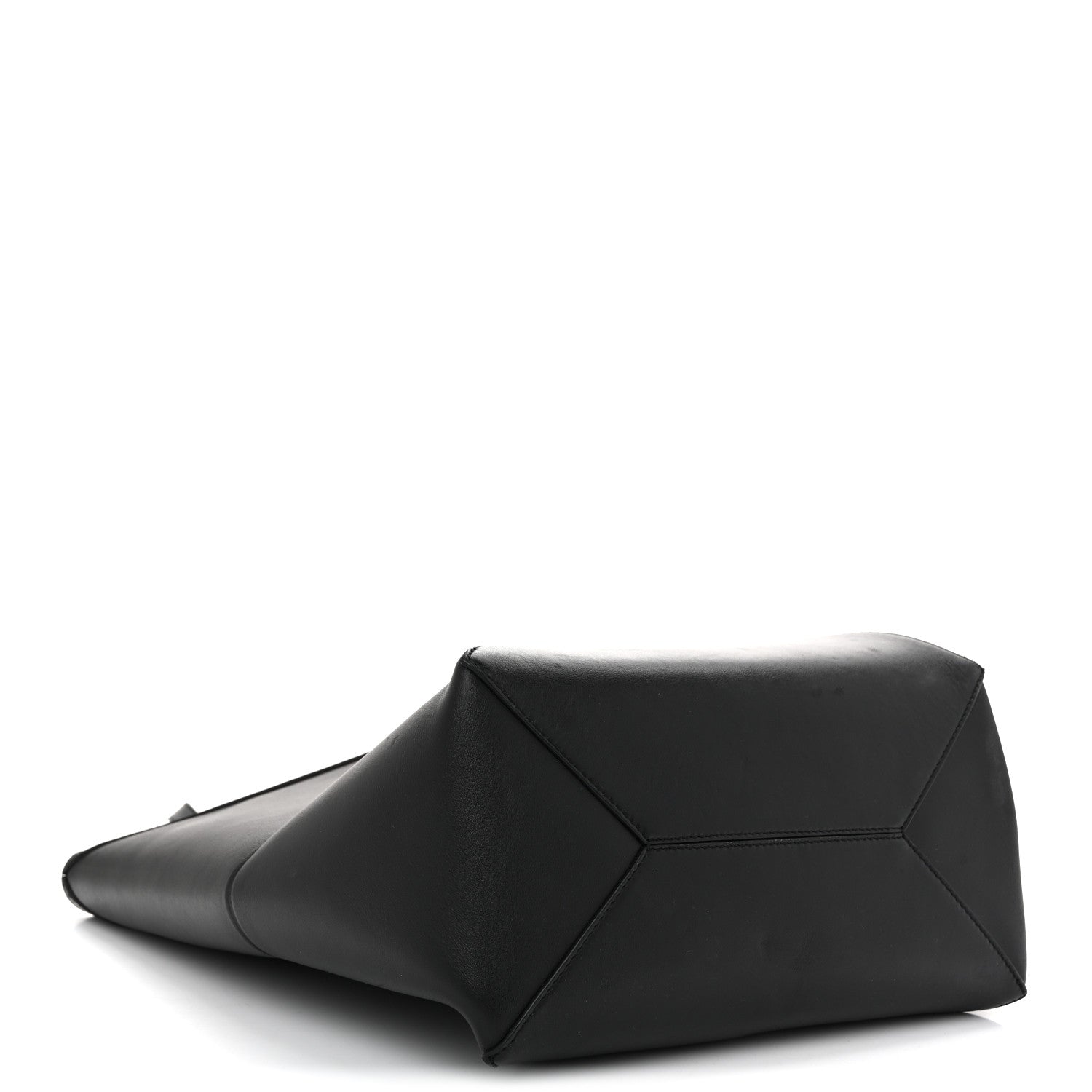 Shiny Calfskin Medium Puzzle Fold Tote Black