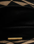Jacquard Triangolo Symbole Embroidered Small Shoulder Bag Black Corda