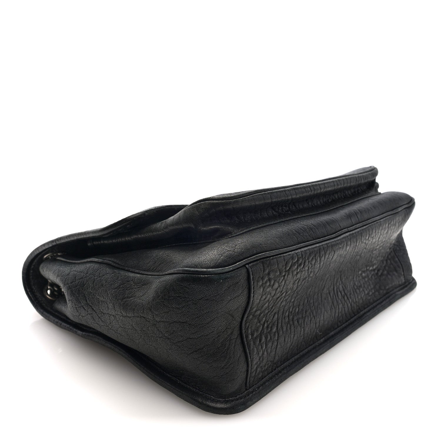 Grained Lambskin Monogram Large Niki Chain Satchel Black