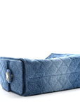 Washed Denim Quilted Mini CHNL 25 Handbag Blue