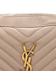 Calfskin Matelasse Monogram Lou Camera Bag Dark Beige