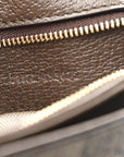 GG Supreme Monogram Textured Dollar Calfskin Web Medium Blondie Top Handle Shoulder Flap Bag Beige Ebony New Acero