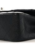 Caviar Quilted Medium Double Flap Black