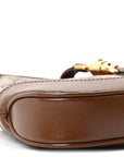 GG Supreme Monogram Azalea Calfskin Web Mini Jackie 1961 Hobo Beige Ebony Brown Sugar