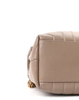 Calfskin Y Quilted Monogram Medium Loulou Chain Satchel Dusty Grey
