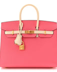 Epsom Horseshoe Birkin Sellier 25 Rose Azalee Nata