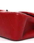 Caviar Quilted Jumbo Double Flap Dark Red