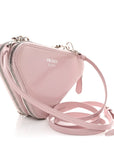 Satin Crystal Mini Triangle Crossbody Pouch Alabastro