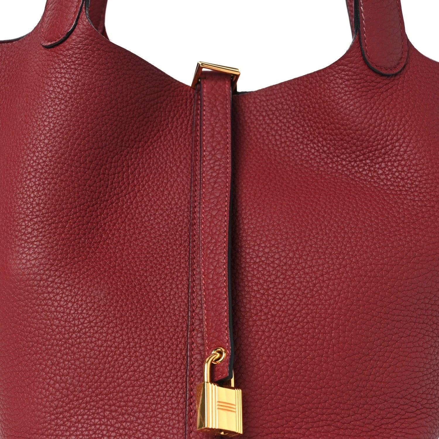 Taurillon Clemence Picotin Lock 22 MM Rouge H