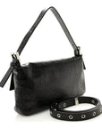 Crackled Calfskin Baguette 26424 Black