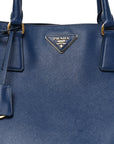 Saffiano Large Galleria Double Zip Tote Bluette
