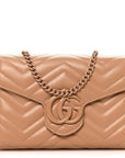 Calfskin Matelasse Monochrome GG Marmont Chain Wallet Camelia