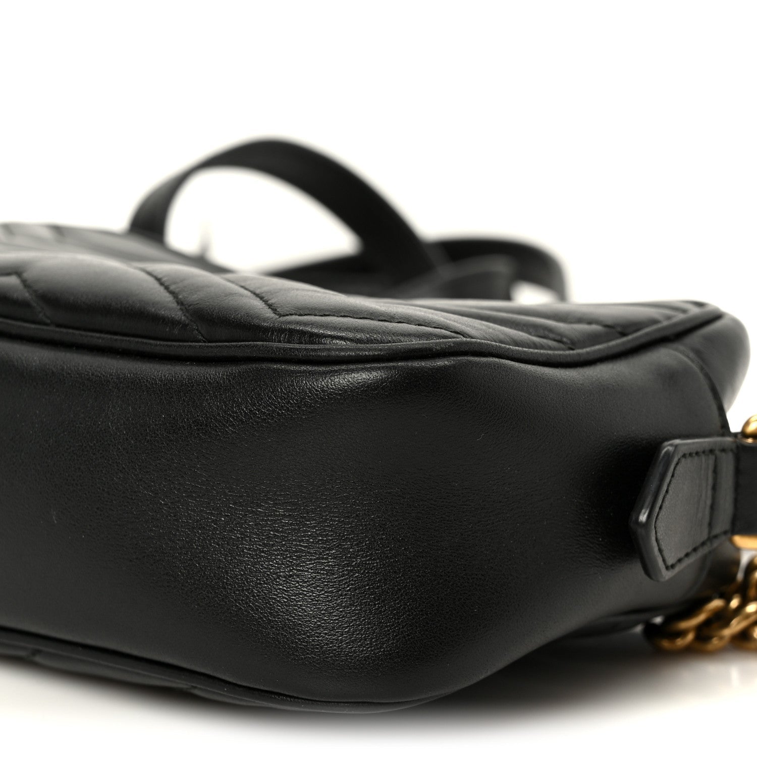 Calfskin Matelasse Mini GG Marmont Chain Shoulder Bag Black