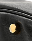 Lambskin Tag Bowling Bag Black