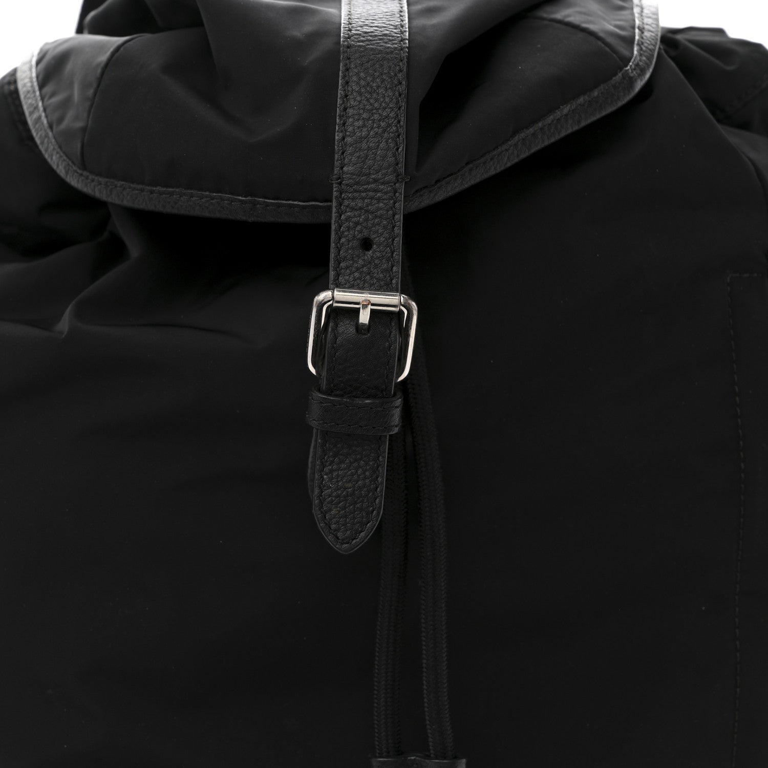 Nylon Grained Calfskin Watson Diaper Bag Black