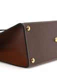 GG Supreme Monogram Calfskin Small Padlock Top Handle Bag Beige Black Cuir
