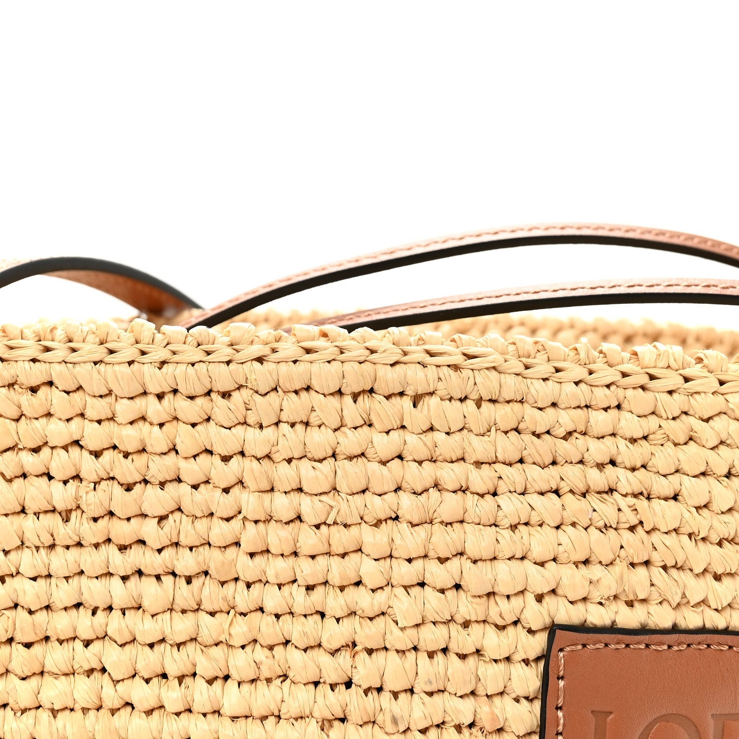 Calfskin Raffia Paulas Ibiza Pochette Bag Natural Tan
