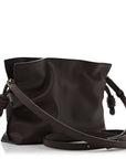 Calfskin Mini Flamenco Knot Clutch Chocolate