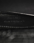 Calfskin Crocodile Embossed Small Classic Monogram Kate Tassel Satchel Black