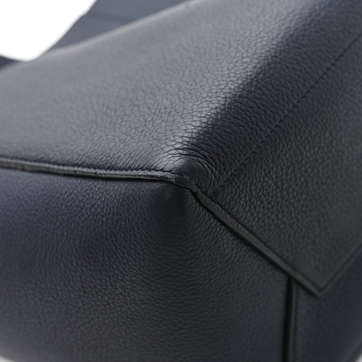 Soft Grained Calfskin Sangle Bucket Bag Navy Blue