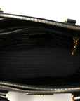 Saffiano Lux Small Galleria Double Zip Tote Black