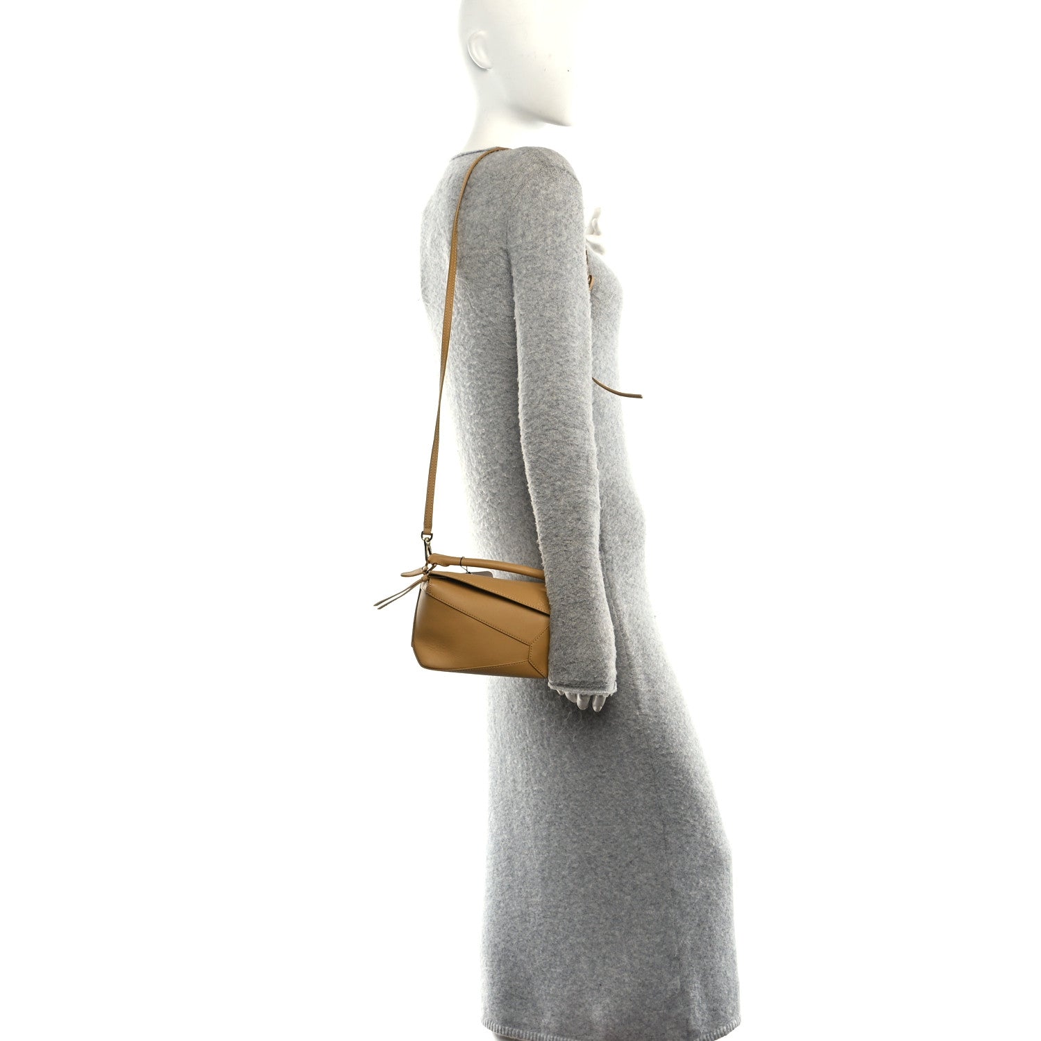 Calfskin Mini Woven Puzzle Bag Sahara