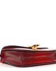 Lizard Medium Classic Box Flap Bag Ruby