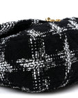Tweed Quilted Medium CHNL 19 Flap Black White