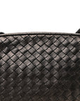 Metallic Nappa Intrecciato Nodini Crossbody Messenger Dark Grey
