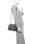 Tweed Macrocannage Medium Caro Bag Black