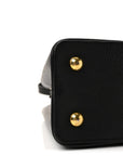 Taurillon Snakeskin Iris Blossom Capucines PM Black