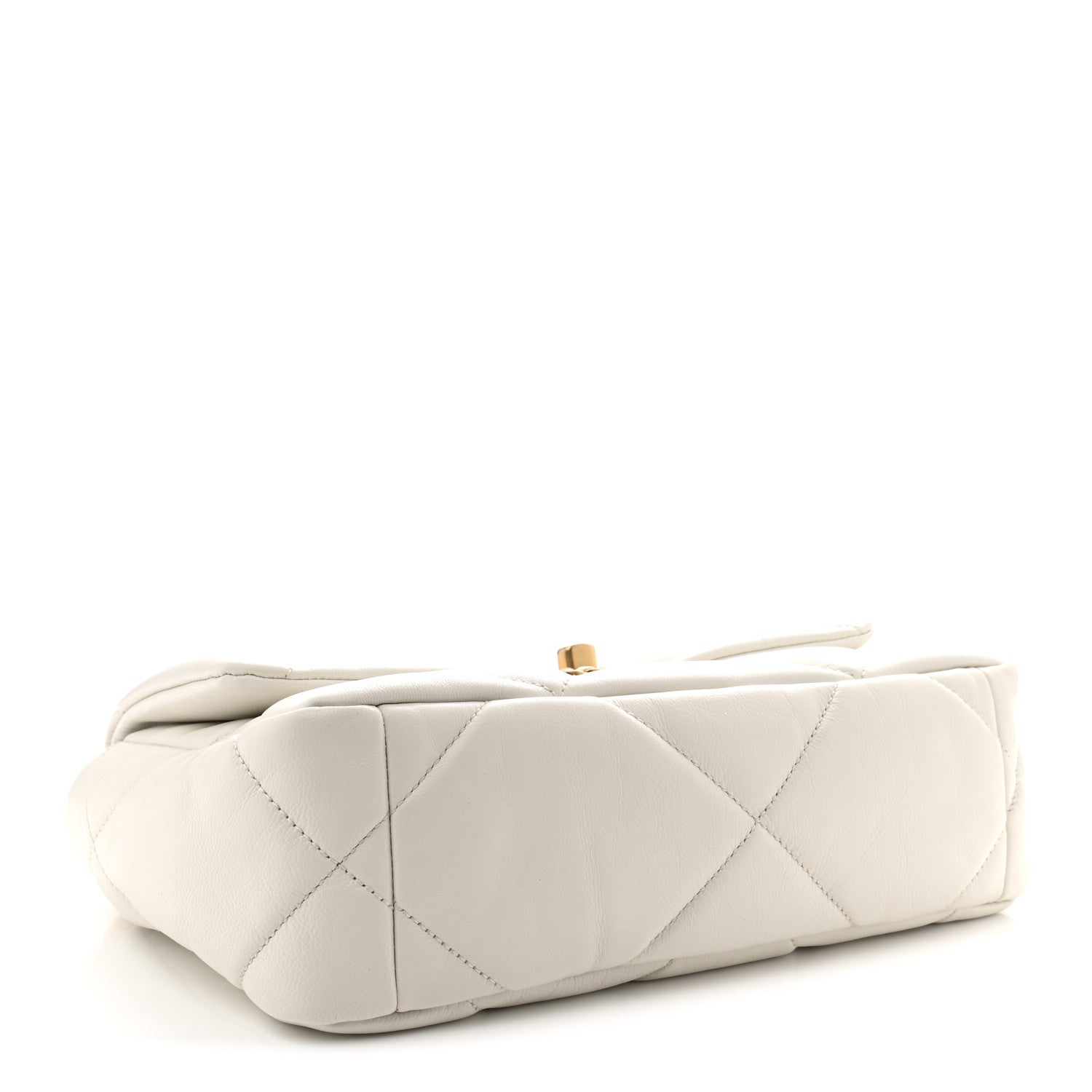 Goatskin Quilted Medium CHNL 19 Flap White