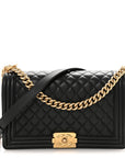 Lambskin Quilted New Medium Boy Flap Black