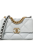Lambskin Quilted Medium CHNL 19 Flap Light Blue