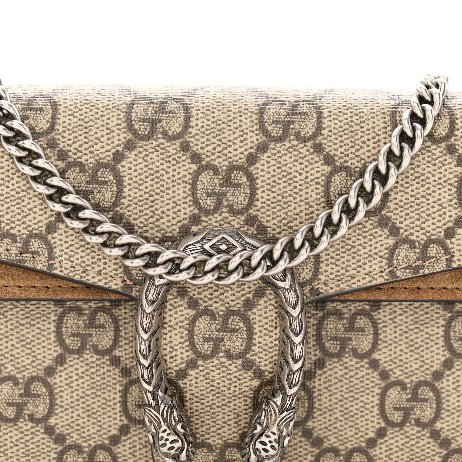 GG Supreme Monogram Super Mini Dionysus Shoulder Bag Taupe