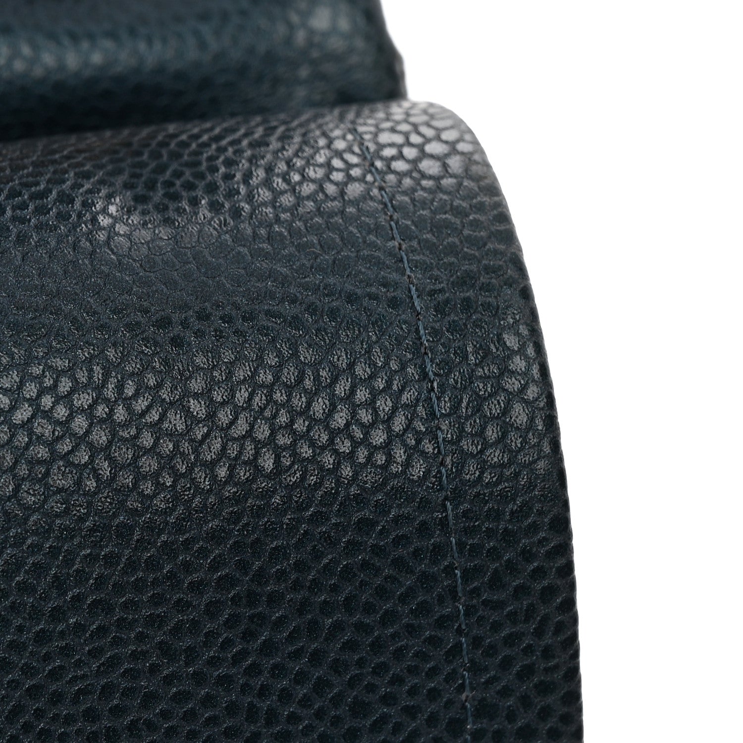 Metallic Caviar Quilted Jumbo Double Flap Dark Blue