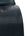 Metallic Caviar Quilted Jumbo Double Flap Dark Blue