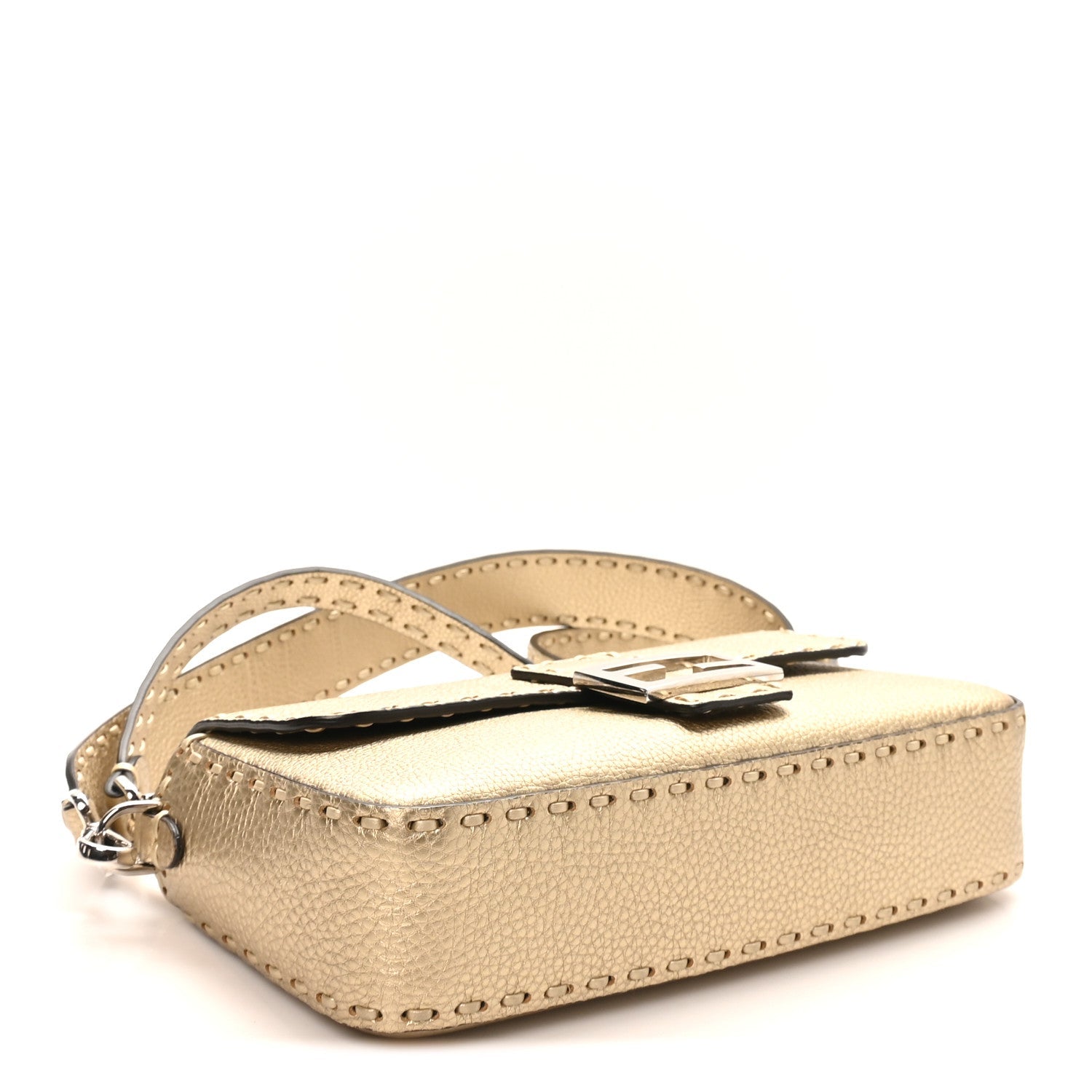 Cuoio Roma Sellerissima Nappa Sintetica Tape Stitch Baguette Platino
