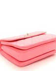 Lambskin Lacquered Quilted Mini Trendy CC Dual Handle Flap Bag Coral Pink