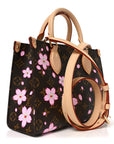 LV X TM Monogram Cherry Blossom Onthego PM Sakura Brown