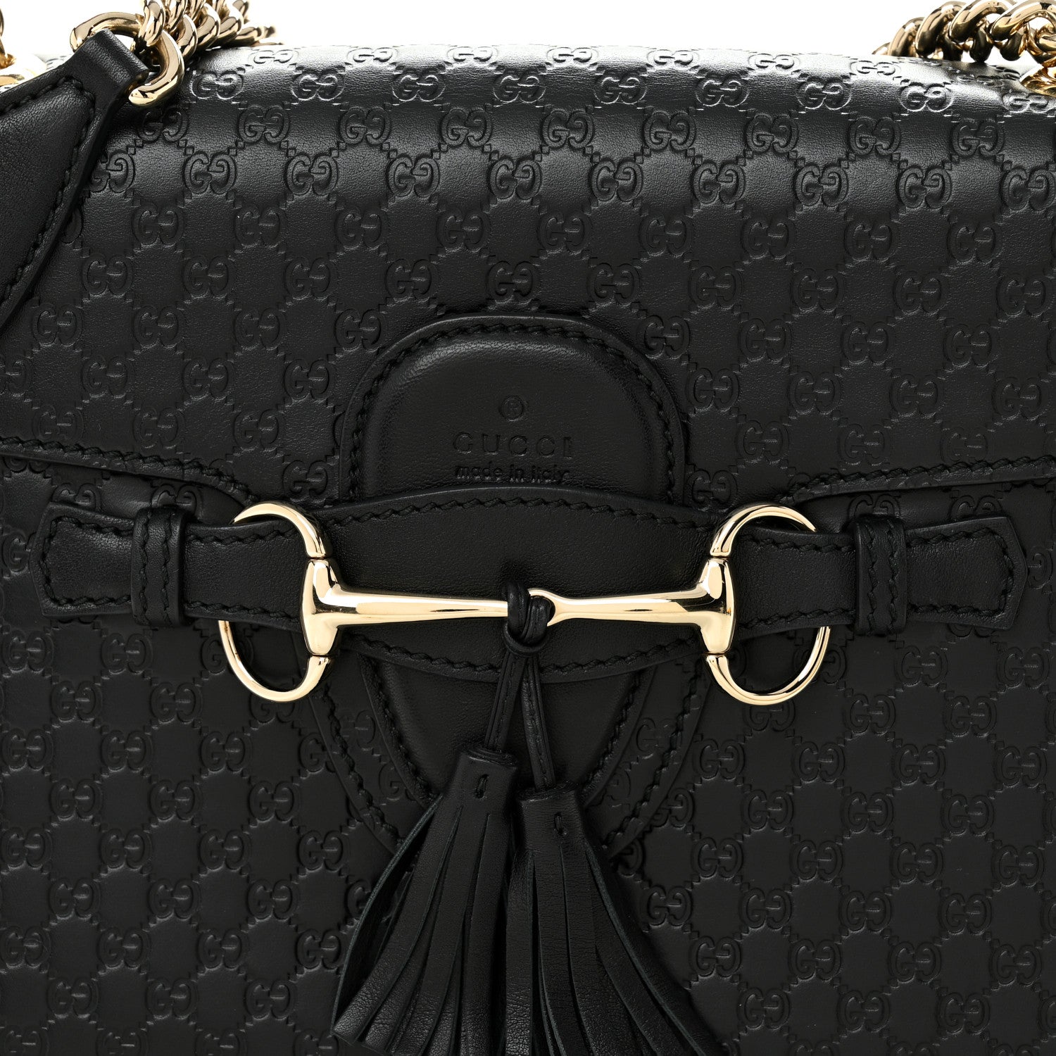 MicroGCCIssima Medium Emily Chain Shoulder Bag Black