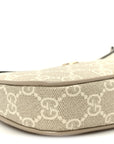GG Supreme Monogram Textured Dollar Calfskin Web Mini Ophidia GG Handbag Beige Mystic White Oatmeal