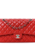 Caviar Quilted Medium Double Flap Red