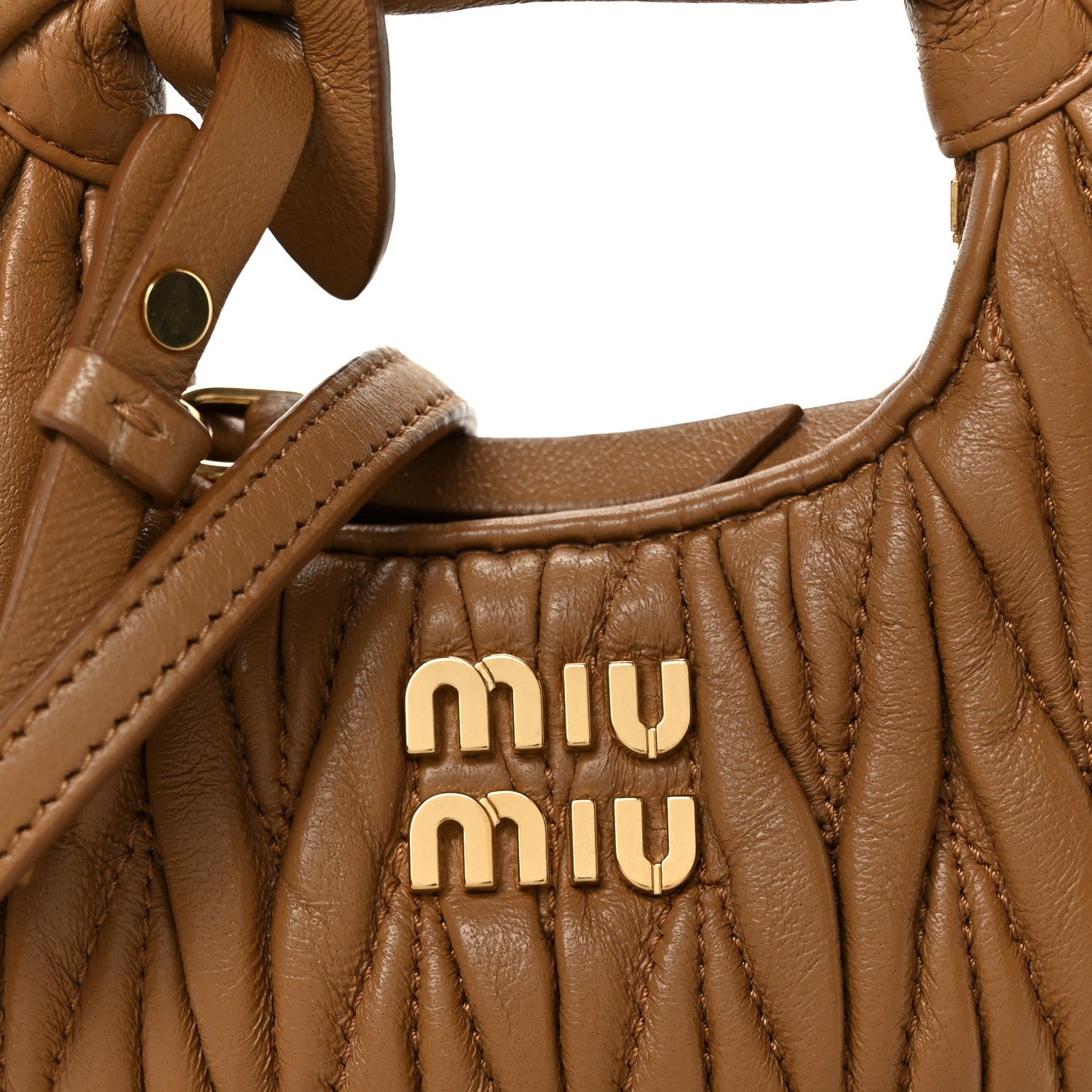 Nappa Matelasse Micro Wander Hobo Caramel