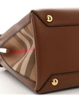 Grainy Calfskin House Check Medium Banner Tote Tan