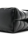 Calfskin Y Quilted Monogram Small Loulou Chain Satchel Black