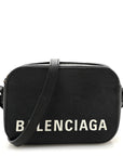 Signature Grained Calfskin Logo XS Ville Camera Bag Black White