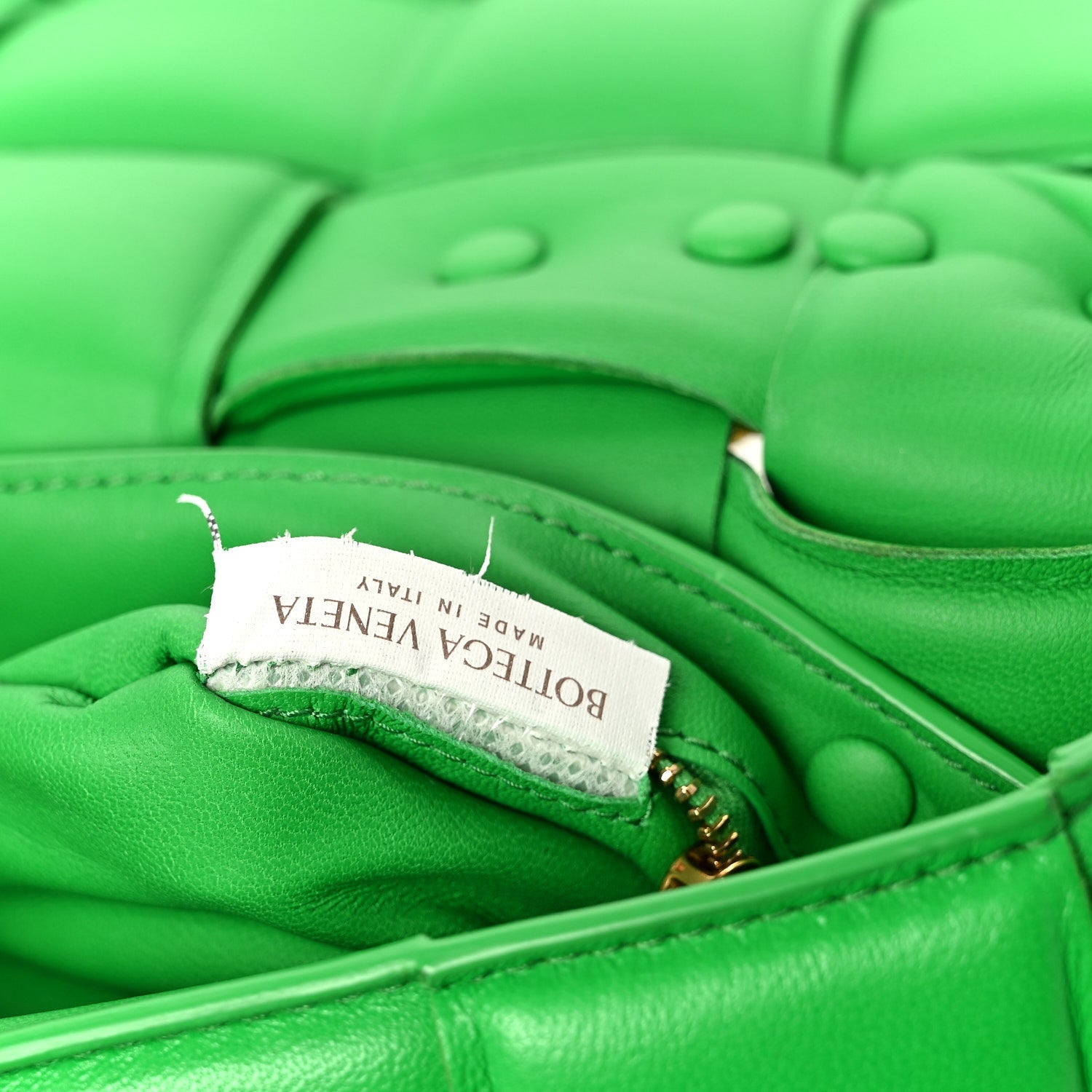 Lambskin Maxi Intreccio Padded Chain Cassette Crossbody Bag Racing Green